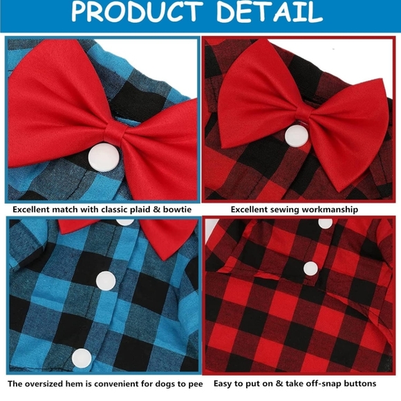 The dapper dog plaid outfit x 4 - Picture 5 of 7